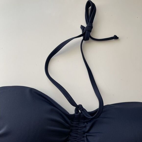 Boden Bikini Top Sz 12 Blue Sardinia Halter Strapless Gathered Swim Beach Summer - Picture 3 of 8